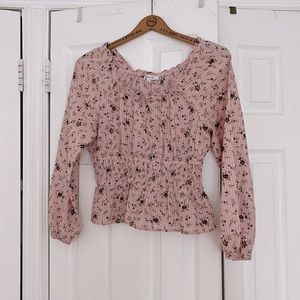 Madewell pink peasant top